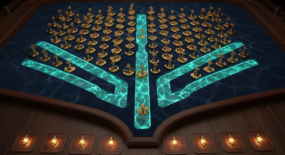 Biscay Drop plinko game cover — anchor pegs and glowing prize slots